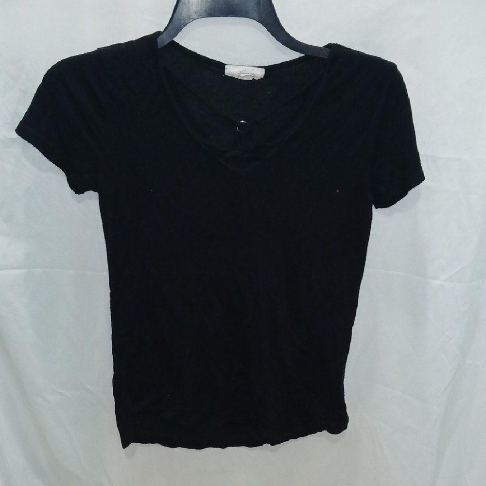 Classic Black V-Neck Women's Top